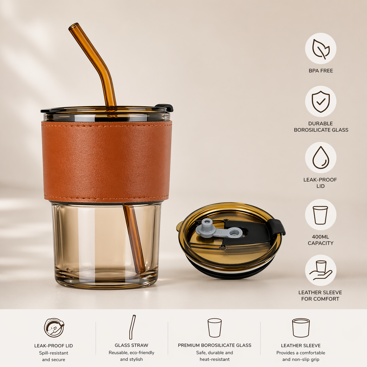 Coffee Mug with Straw