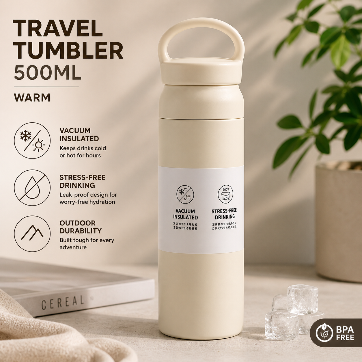 ArcticGrip™ Vacuum Travel Tumbler (500ml)
