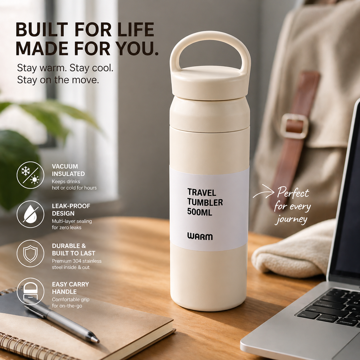ArcticGrip™ Vacuum Travel Tumbler (500ml)